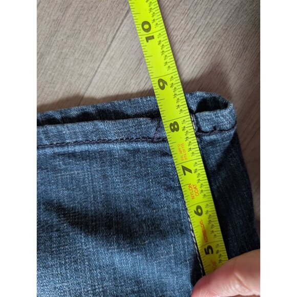 Seven7 Womens Denim Bermuda Shorts Size 12 Blue Jeans Embroidered Back Pockets - Picture 6 of 6